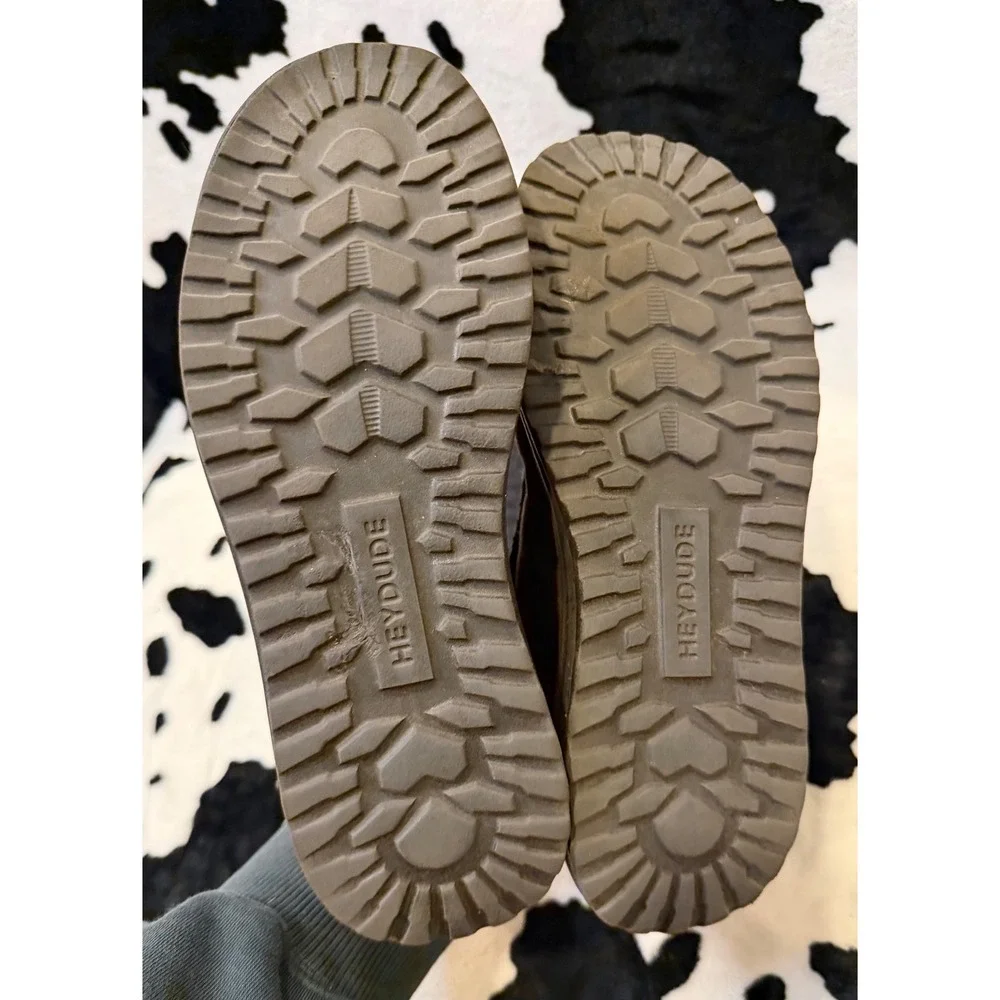 Hey Dude Wendy Rise Grey Canvas Southwestern Boho Slip On Platform Boots Women 7